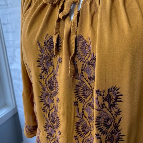 SOLD!!!  Angel Heart Boho Top, Nutmeg, Embroidered - Picture 3 of 9